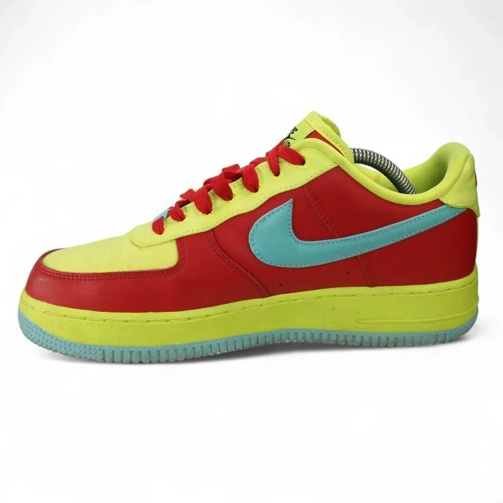Nike Air Force 1‎ AF1 Low Custom by You Men's 9.5 DH7128-991 Neon Yellow / Red